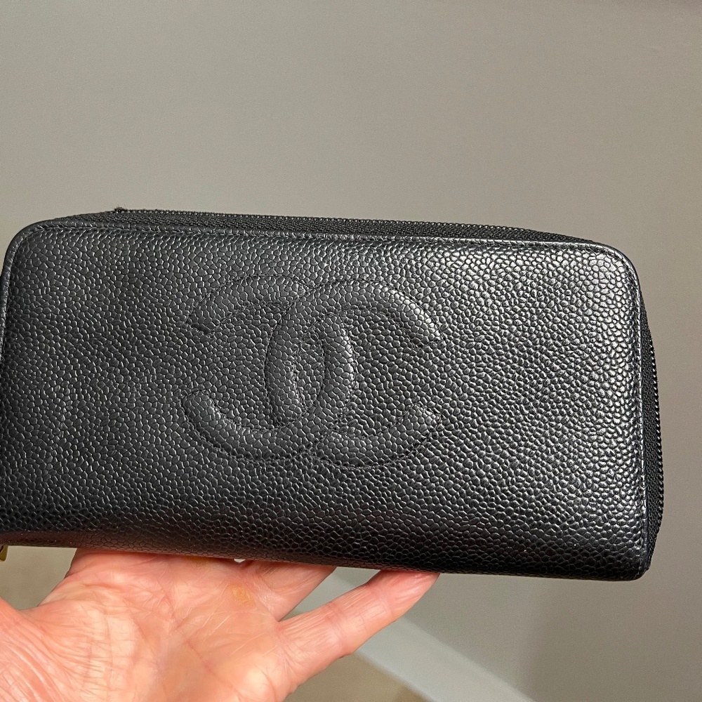 Authentic Chanel zip wallet